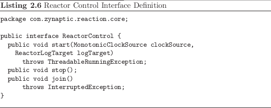 \begin{listing}
% latex2html id marker 423\begin{small}\begin{verbatim}packa...
...erbatim} \end{small}\caption{Reactor Control Interface Definition}
\end{listing}