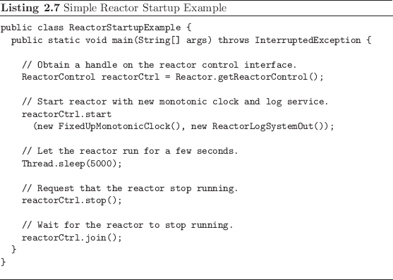 \begin{listing}
% latex2html id marker 441\begin{small}\begin{verbatim}publi...
...\end{verbatim} \end{small}\caption{Simple Reactor Startup Example}
\end{listing}